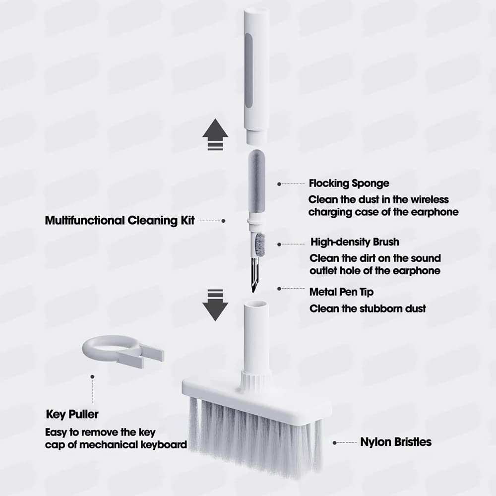 Sounce 5-in-1 Multi-Function Laptop Cleaning Brush/Keyboard Cleaning kit/Gadget Cleaning kit Gap Duster Key-Cap Puller for Laptop, Keyboard and Earphones