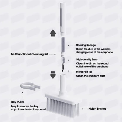 Sounce 5-in-1 Multi-Function Laptop Cleaning Brush/Keyboard Cleaning kit/Gadget Cleaning kit Gap Duster Key-Cap Puller for Laptop, Keyboard and Earphones