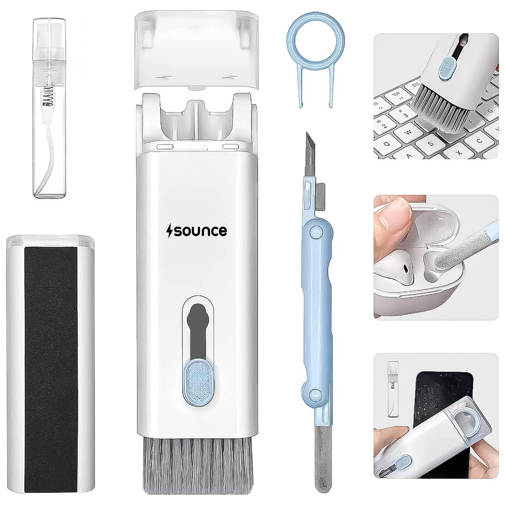 Sounce 5-in-1 Multi-Function Laptop Cleaning Brush/Keyboard Cleaning kit/Gadget Cleaning kit Gap Duster Key-Cap Puller for Laptop, Keyboard and Earphones