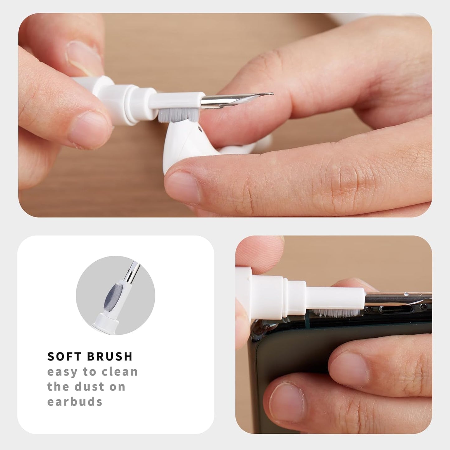 Sounce 5-in-1 Multi-Function Laptop Cleaning Brush/Keyboard Cleaning kit/Gadget Cleaning kit Gap Duster Key-Cap Puller for Laptop, Keyboard and Earphones