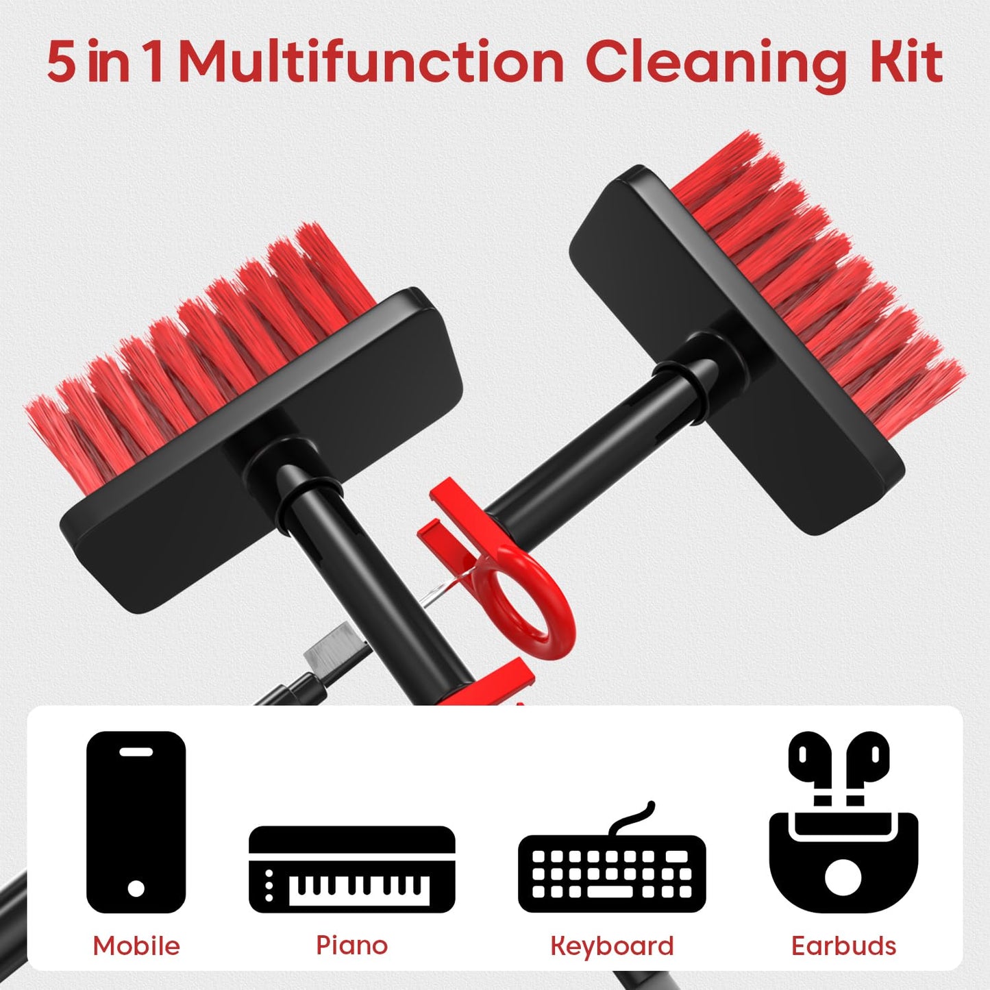 Sounce 5-in-1 Multi-Function Laptop Cleaning Brush/Keyboard Cleaning kit/Gadget Cleaning kit Gap Duster Key-Cap Puller for Laptop, Keyboard and Earphones