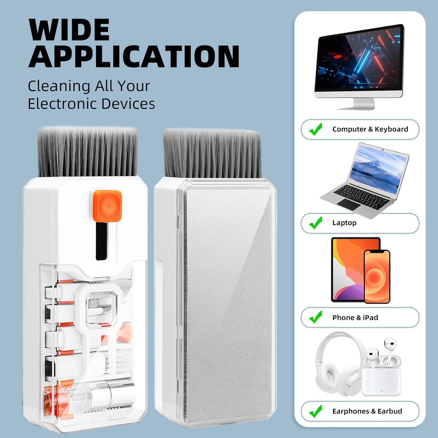 Sounce 5-in-1 Multi-Function Laptop Cleaning Brush/Keyboard Cleaning kit/Gadget Cleaning kit Gap Duster Key-Cap Puller for Laptop, Keyboard and Earphones