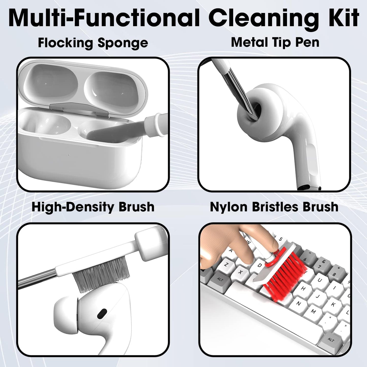 Sounce 5-in-1 Multi-Function Laptop Cleaning Brush/Keyboard Cleaning kit/Gadget Cleaning kit Gap Duster Key-Cap Puller for Laptop, Keyboard and Earphones